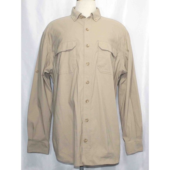 Duluth Trading Co. Dry on the Fly Beige L/S Shirt 45207 Mens Size 2XLT Excellent - Picture 1 of 4